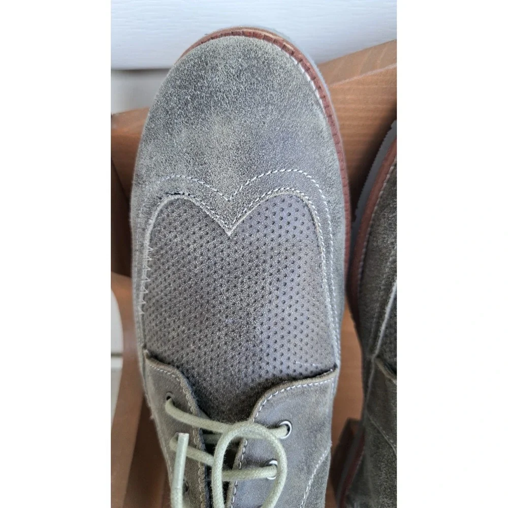 Ben Sherman Men's Grey Suede Wingtip Oxford Dress Shoes Size 13